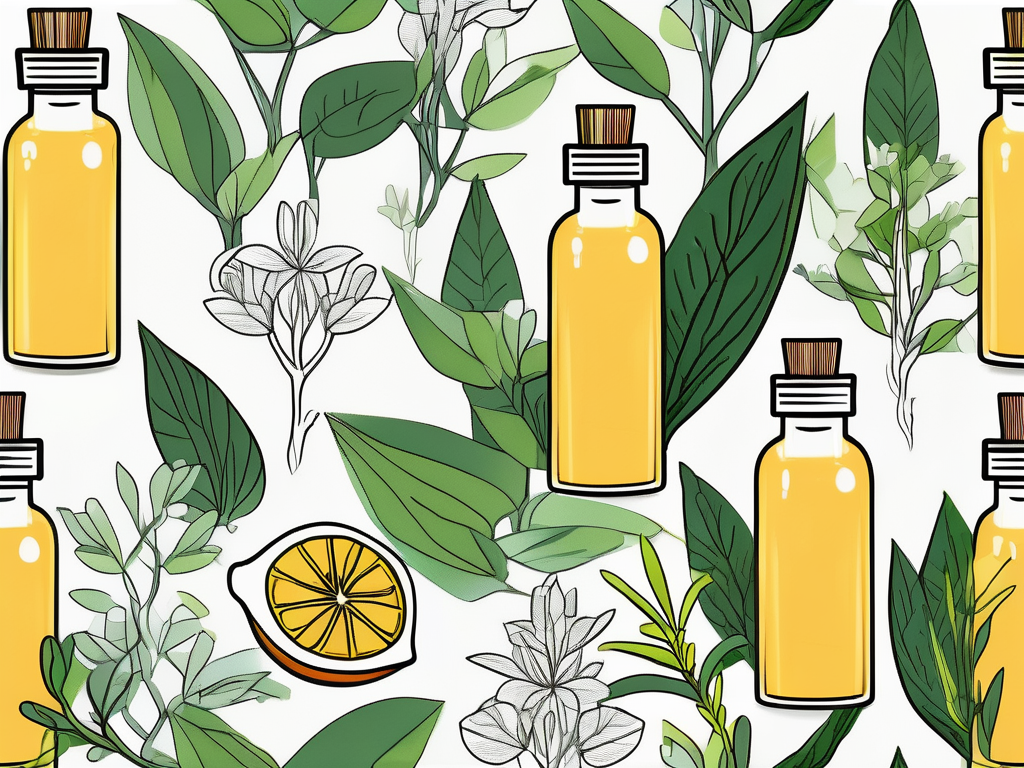 Various essential oils in elegant bottles