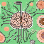 A damaged vagus nerve surrounded by various harmful factors such as alcohol