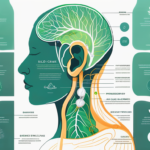An ear with a detailed view of the vagus nerve being stimulated by a non-invasive device