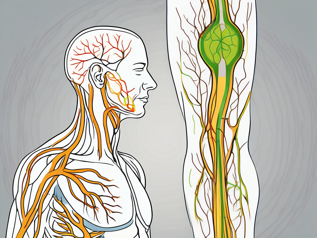 A human body showing the location and pathway of the vagus nerve