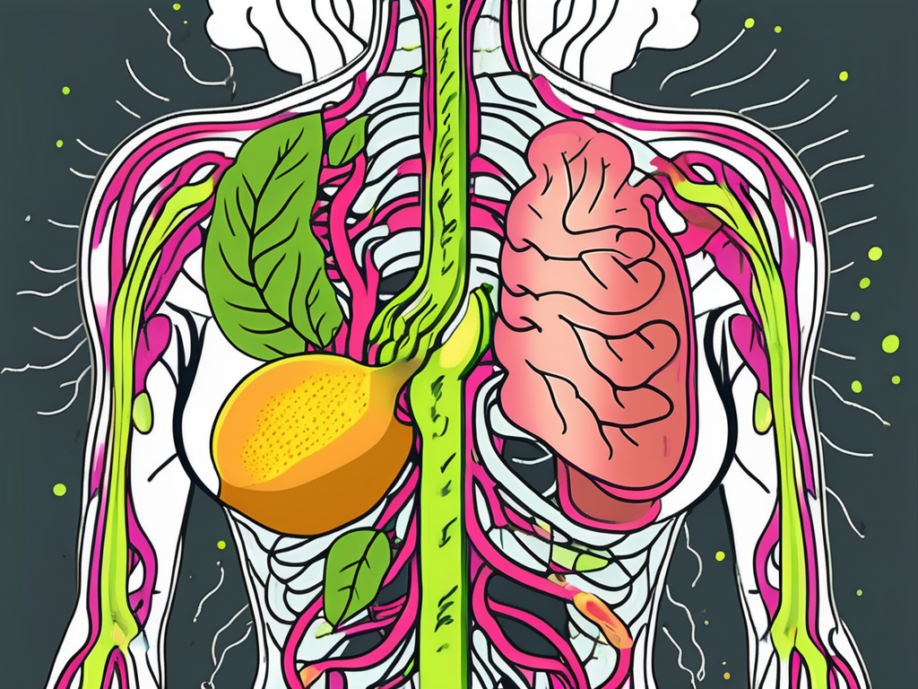The human digestive system highlighting the esophagus