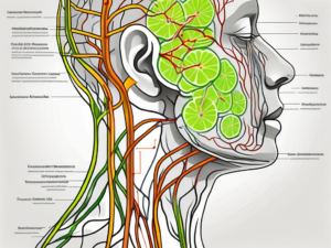 The human body highlighting the pathway of the vagus nerve