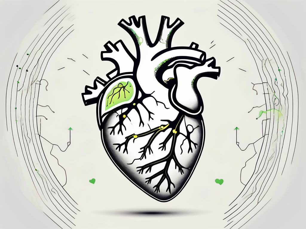 A human heart connected to the vagus nerve