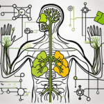 The human nervous system highlighting the vagus nerve