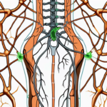 The vagus nerve in a human body showing signs of damage and repair