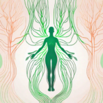 A stylized human body silhouette highlighting the path of the vagus nerve