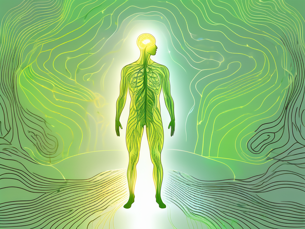 A human silhouette in a serene environment