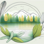 A serene landscape with elements symbolizing tranquility