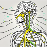 The human nervous system highlighting the vagus nerve