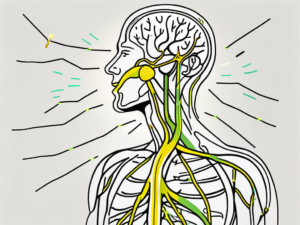 The human nervous system highlighting the vagus nerve
