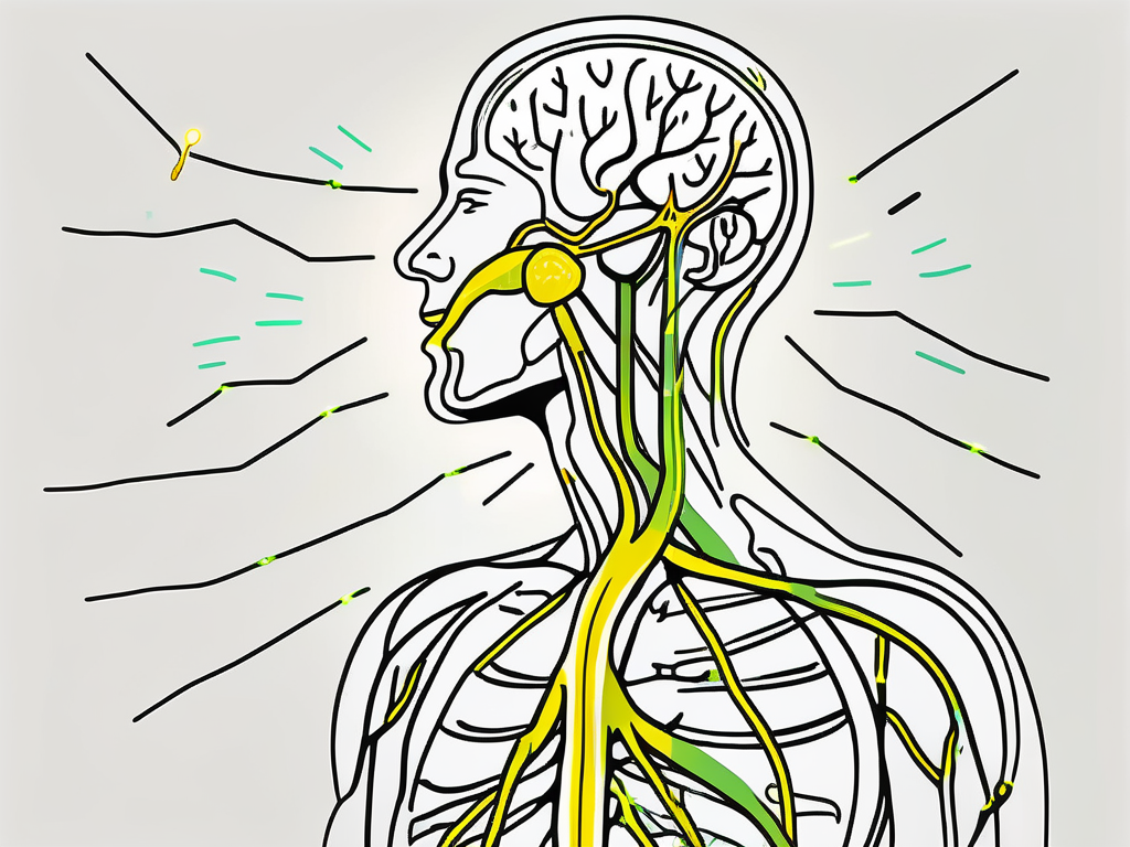 The human nervous system highlighting the vagus nerve