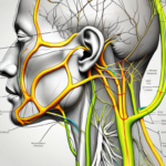 The auricular branch of the vagus nerve highlighted in a detailed