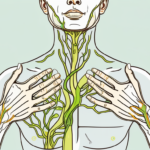 A pair of hands applying pressure to a stylized