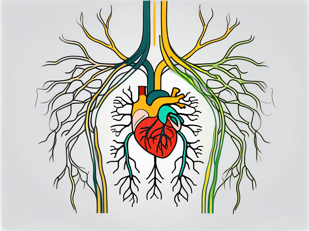 The human nervous system highlighting the vagus nerve
