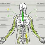 The vagus nerve interacting with the stomach