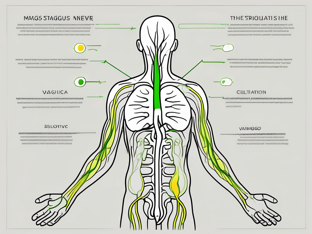 The vagus nerve interacting with the stomach