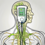 A tens unit with electrodes attached to it