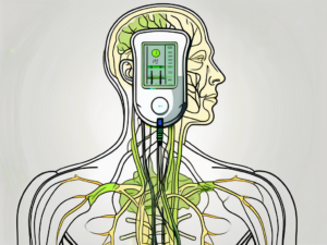 A tens unit with electrodes attached to it