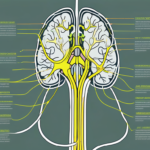 The vagus nerve extending from the brain