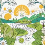 A serene landscape with a large