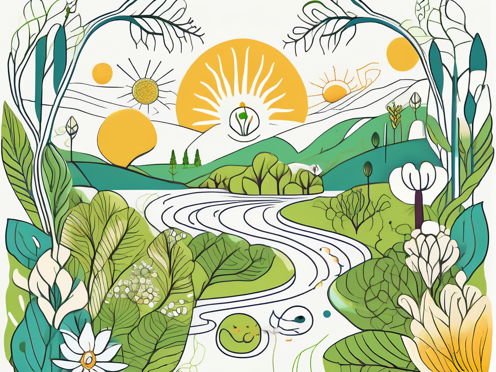 A serene landscape with a large