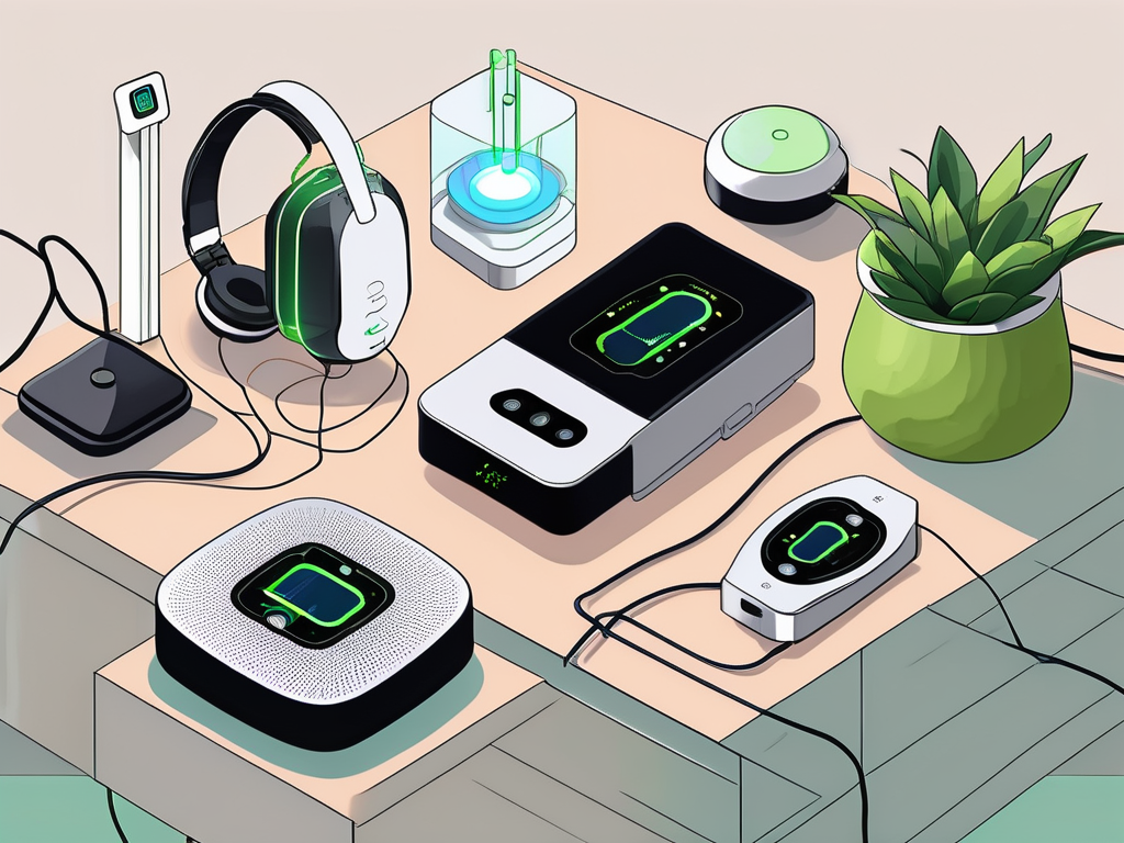 A variety of vagus nerve stimulation devices arranged in a home setting