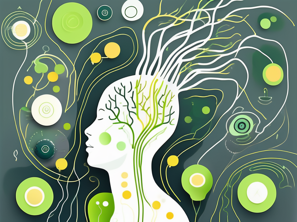 A human silhouette with a highlighted vagus nerve