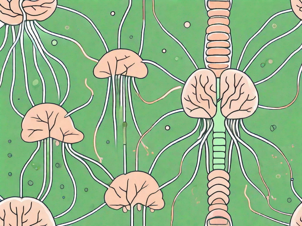 The human nervous system highlighting the vagus nerve