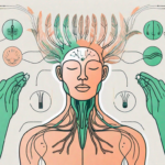 A human silhouette with the vagus nerve highlighted