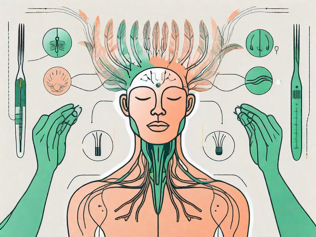 A human silhouette with the vagus nerve highlighted