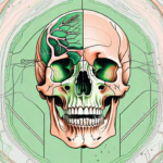 A human skull in cross-section
