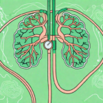 A stethoscope intertwined with a stylized depiction of the vagus nerve