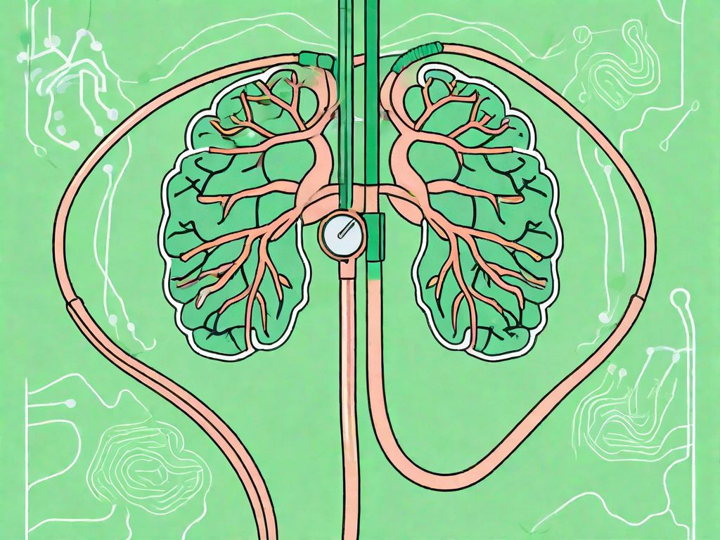 A stethoscope intertwined with a stylized depiction of the vagus nerve