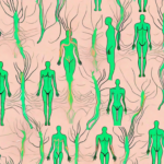 A human body silhouette with the vagus nerve highlighted