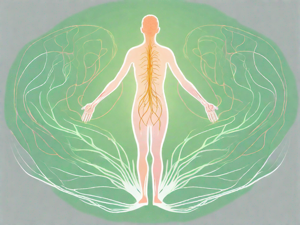 A human body silhouette highlighting the path of the vagus nerve