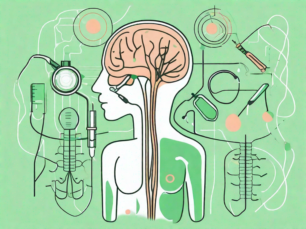 A stylized human body with the vagus nerve highlighted