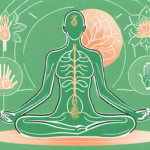 A human body silhouette with the vagus nerve highlighted