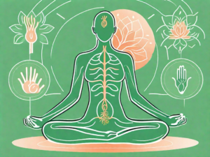 A human body silhouette with the vagus nerve highlighted