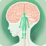 A human silhouette with a highlighted path from the brain to the abdomen