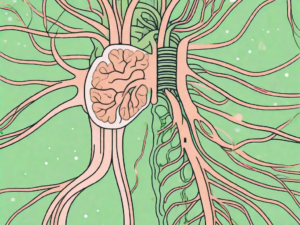 The human nervous system highlighting the vagus nerve