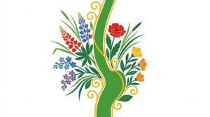 A flat vector folk-art illustration of a human esophagus on a white background.