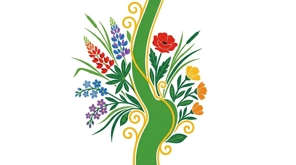 A flat vector folk-art illustration of a human esophagus on a white background.