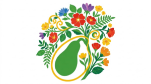 A flat vector folk-art illustration of a human gallbladder on a white background.