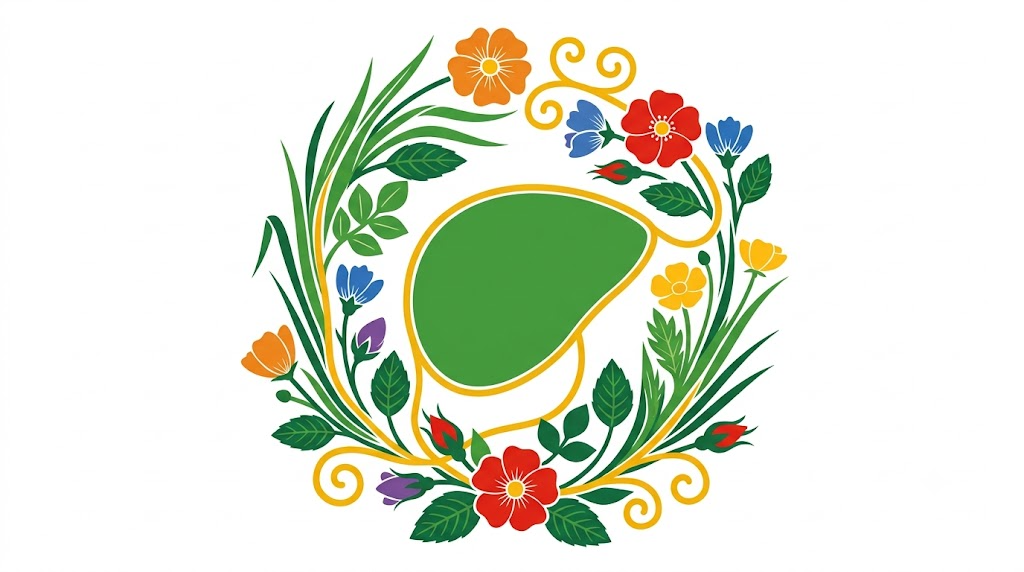 A flat vector folk-art illustration of a human amygdala on a white background.