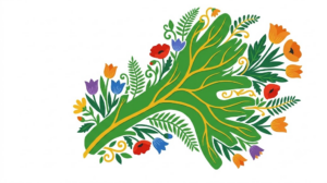 A flat vector folk-art illustration of a human recurrent laryngeal nerve on a white background.