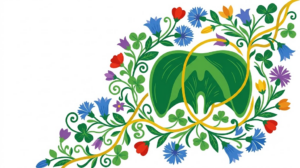 A flat vector folk-art illustration of a human diaphragm on a white background.