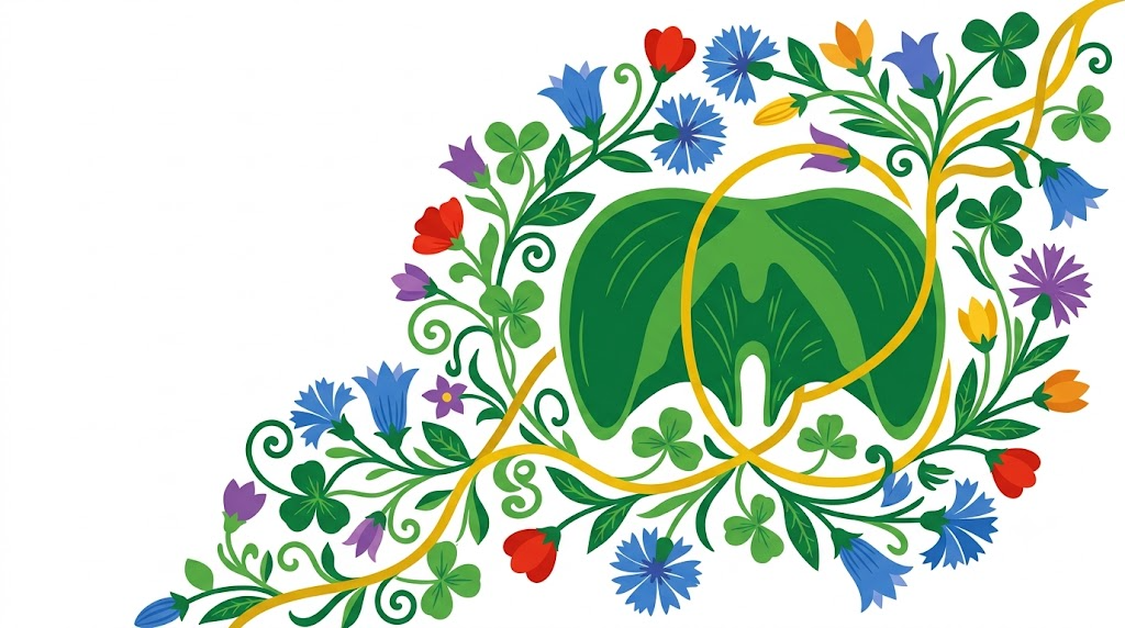 A flat vector folk-art illustration of a human diaphragm on a white background.