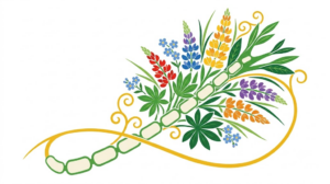 A flat vector folk-art illustration of a human nerve fibre on a white background.